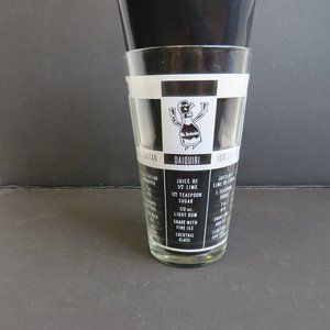 VTG 1960 "Mr. Bartender" Mixer Glass with Recipes.